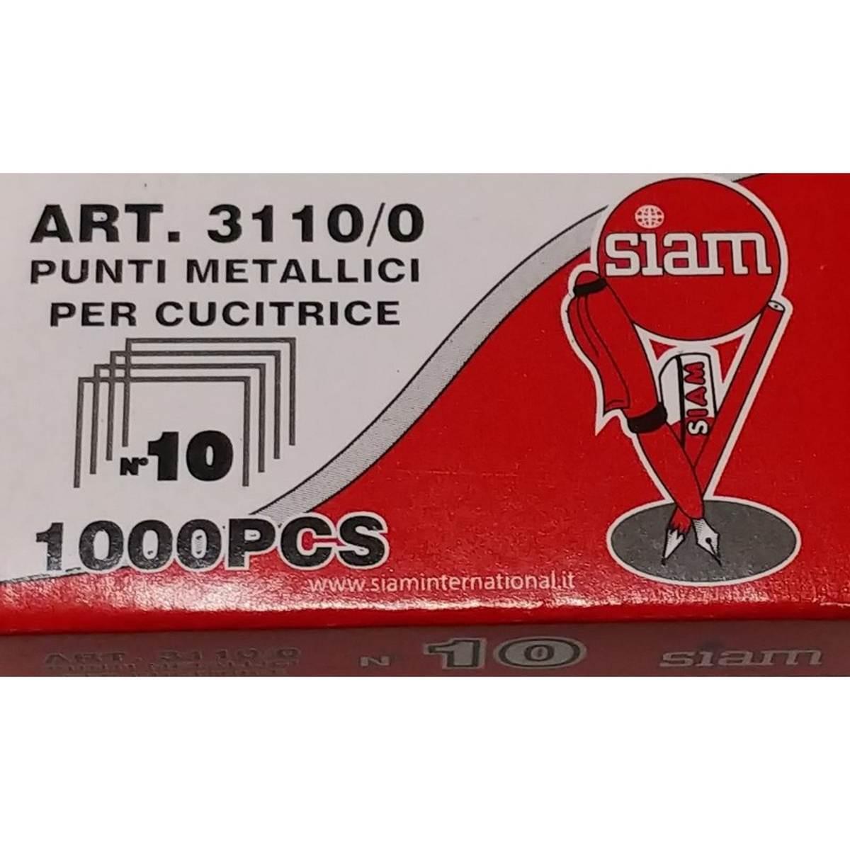 Punti metallici nr 10 confezione 1000 pz