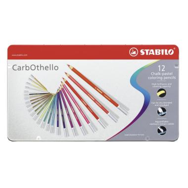 Colori a matita stabilo premium carbothello scatola in metallo 12 pz