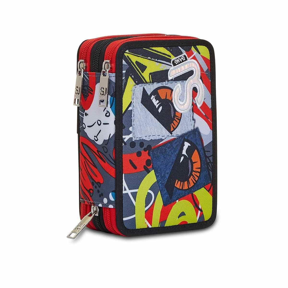 Astuccio 3 zip sj gang facce new da sj boy jet black