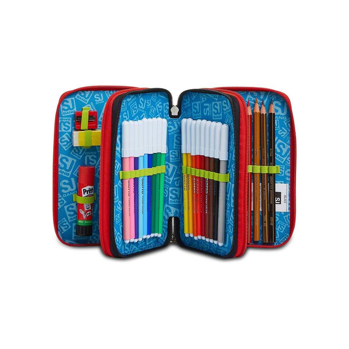 Astuccio 3 zip sj gang facce new da sj boy jet black