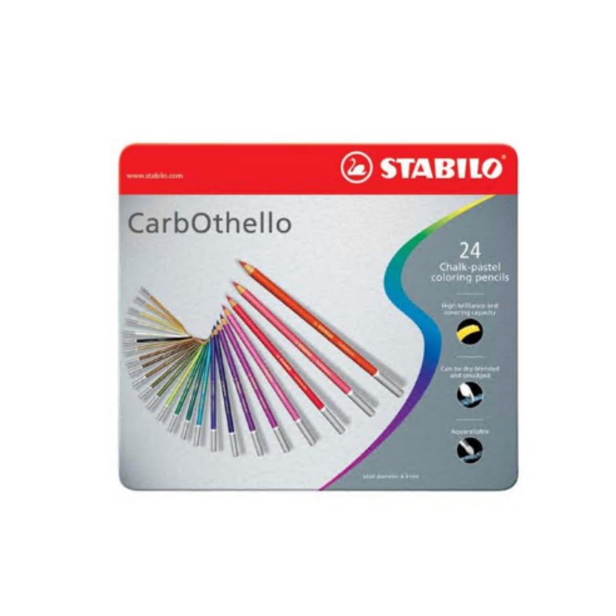 Stabilo matite colorate carbothello scatola metallo 24 pezzi