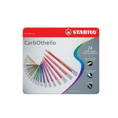 Stabilo matite colorate carbothello scatola metallo 24 pezzi