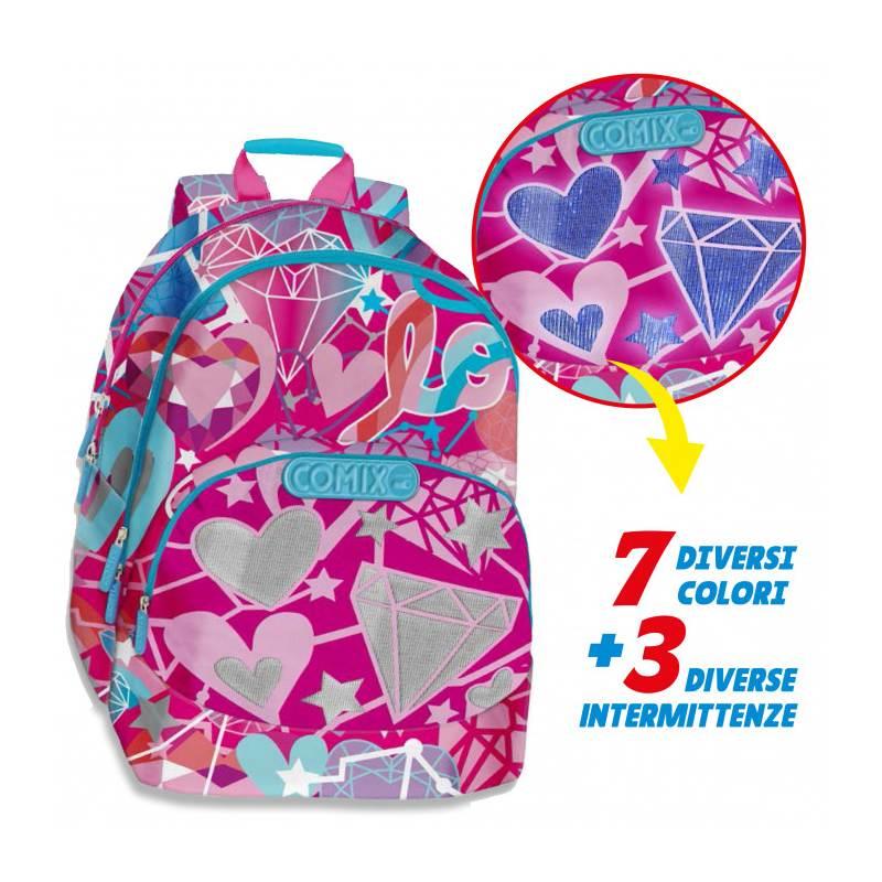 Zaino  3 scomparti bright (3 intermittenze) comix