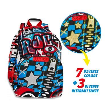 Zaino  3 scomparti bright (3 intermittenze) comix