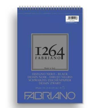 Fabriano blocco 1264 per disegno nero  a4 gr.200/mq fogli 40