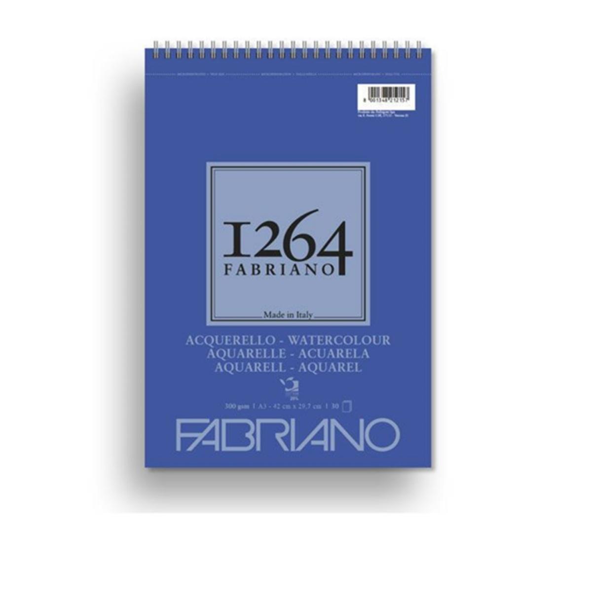 Fabriano blocco 1264 per acquerello  a3 gr.300/mq fogli 30