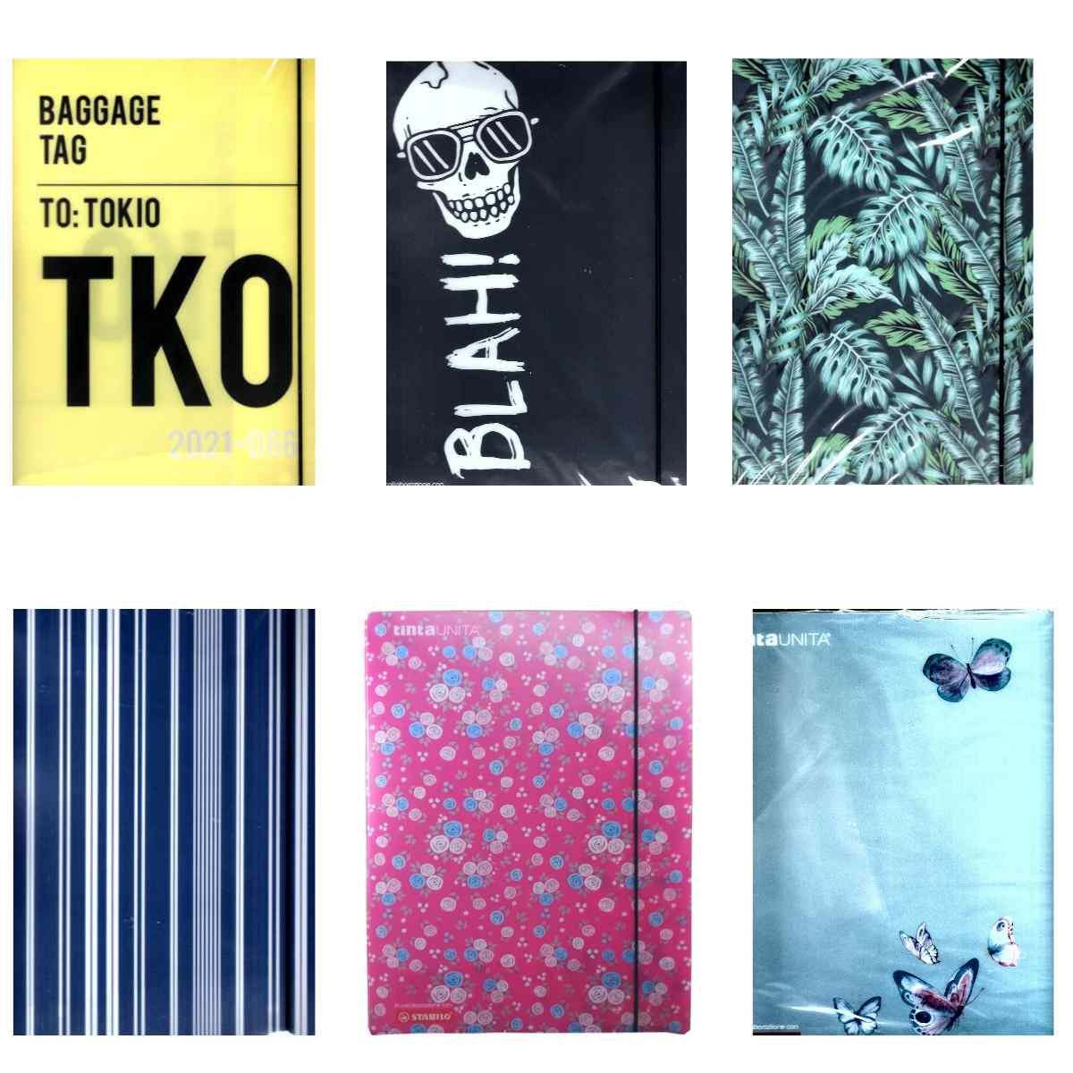 Cartella con elastico piatto ppl 25x35  con accessori stabilo