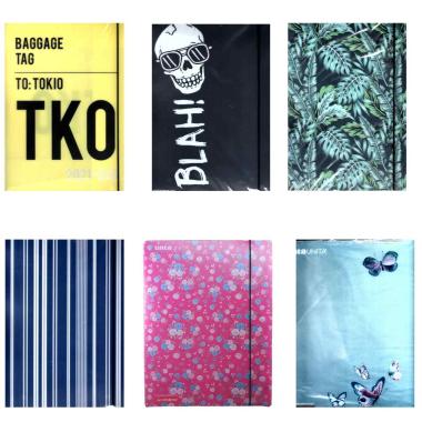 Cartella con elastico piatto ppl 25x35  con accessori stabilo