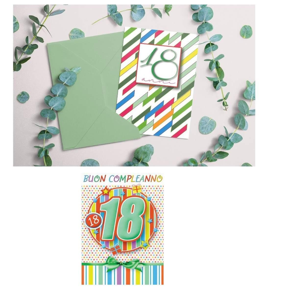 Biglietto auguri 18 anni assortiti