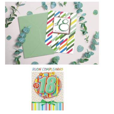 Biglietto auguri 18 anni assortiti