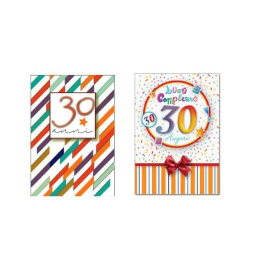 Biglietto auguri 30 anni assortiti
