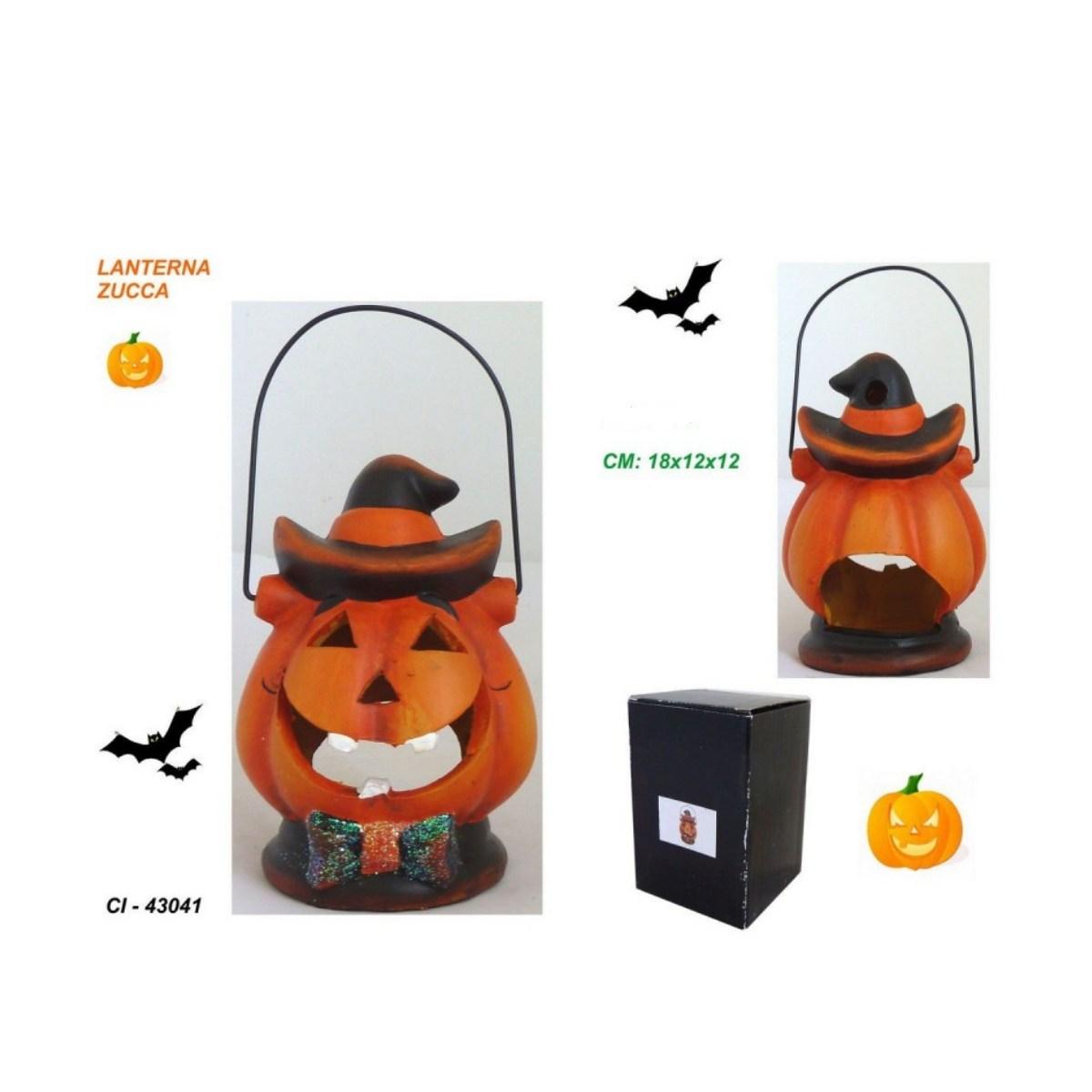 Lanterna faccia zucca con cappello