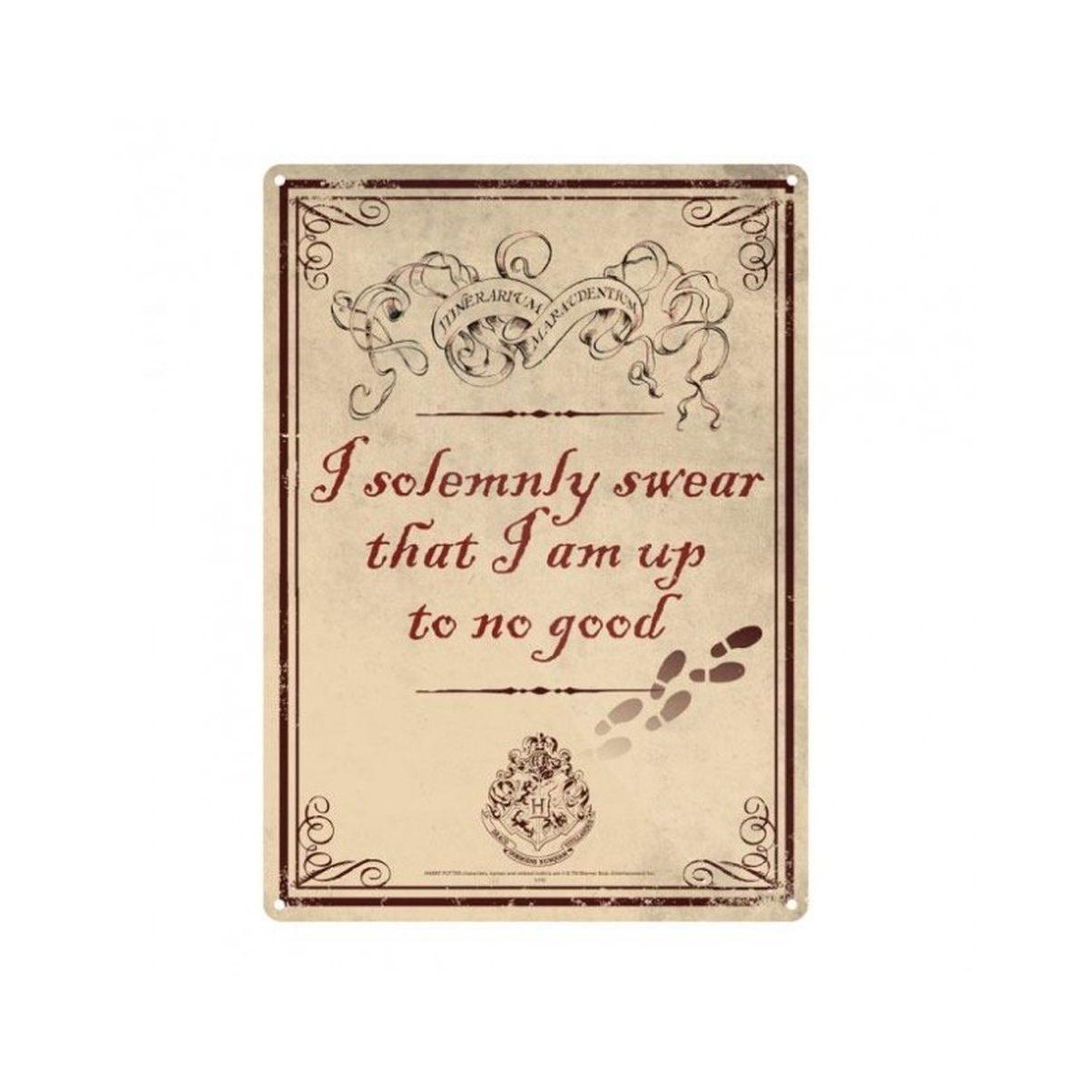 Targa in metallo small up to no good harry potter