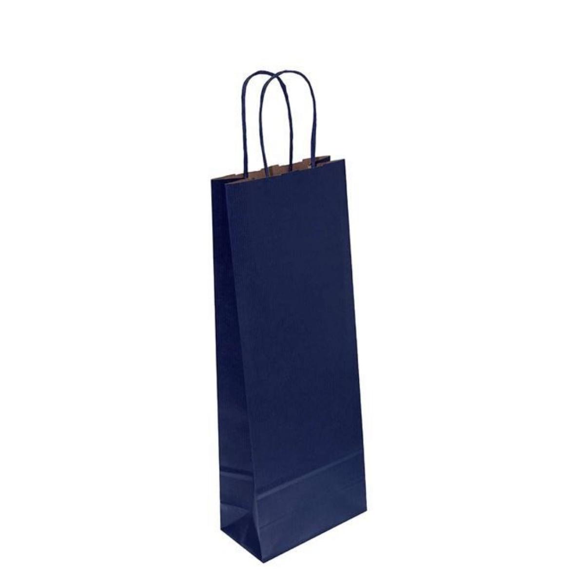 Borsa in carta portabottiglia colore blu