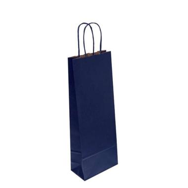 Borsa in carta portabottiglia colore blu