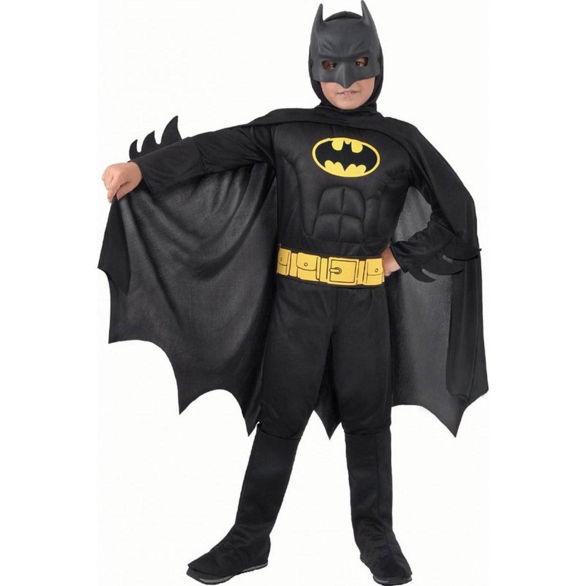 Costume batman c/muscoli nero 5/7 anni