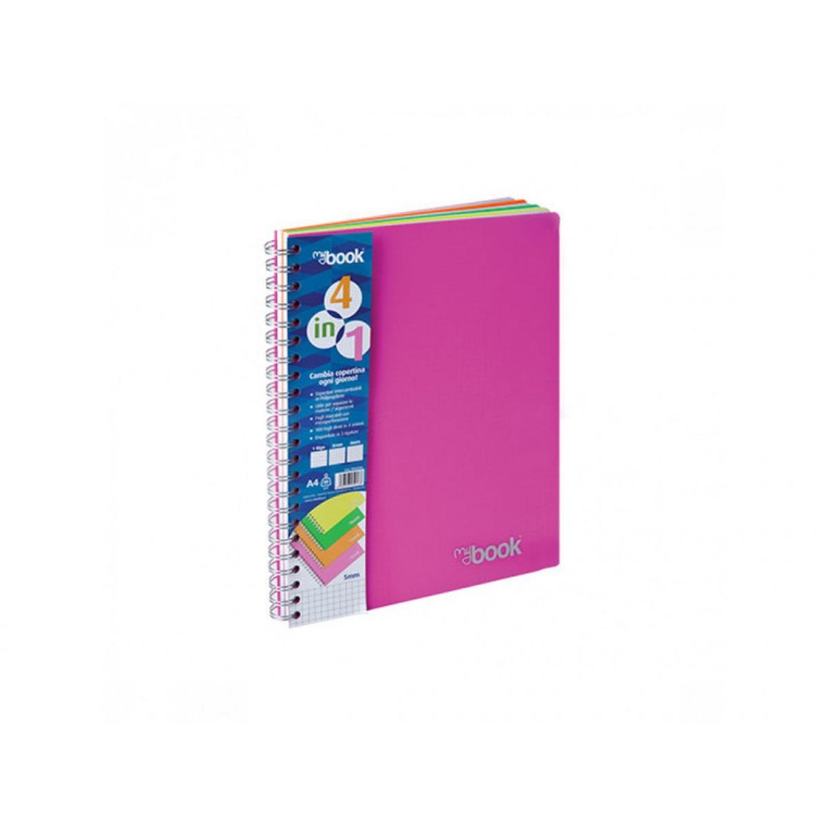 Maxi quaderno spiralato 4 in 1 a4 100 fogli