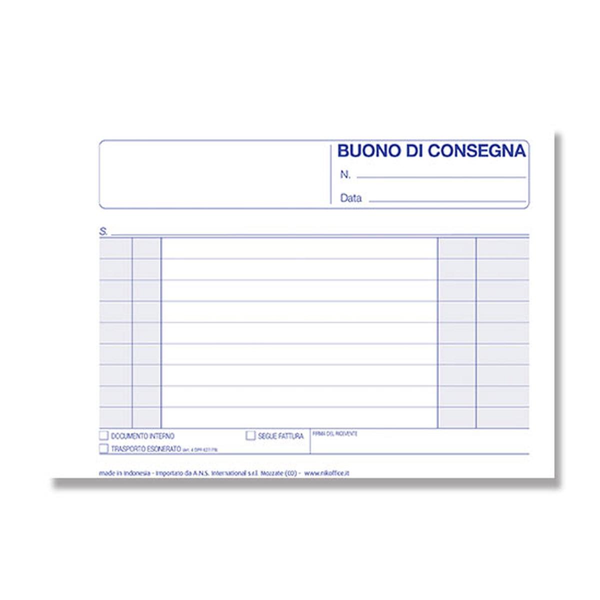 Buono di consegna in duplice copia