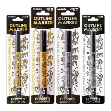 Marcatori a vernice doppia linea effetto contorno 0,7-1,0 mm