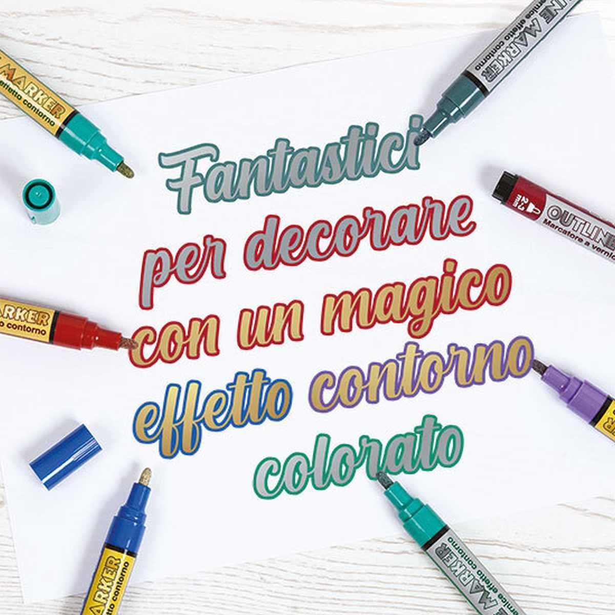 Marcatore a vernice doppia linea effetto contorno tratto 2,0 3,0 mm