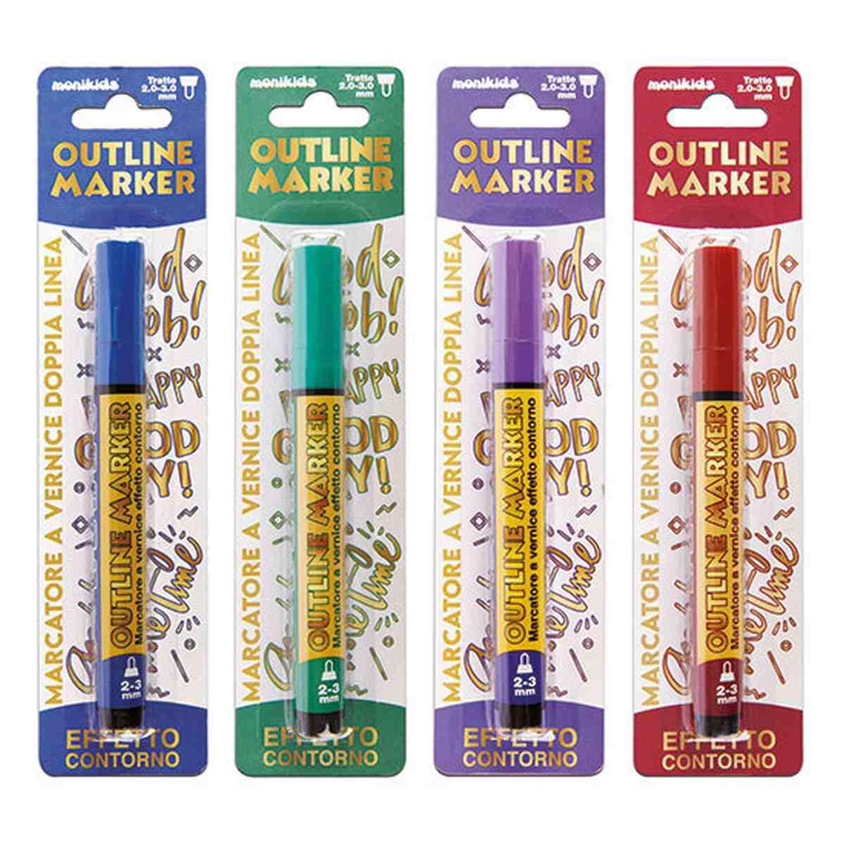 Marcatore a vernice doppia linea effetto contorno tratto 2,0 3,0 mm