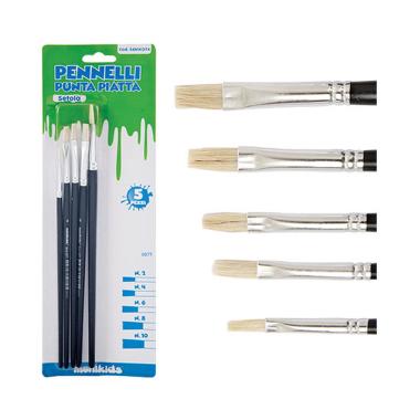 Pennelli punta piatta blister da 5 pezzi