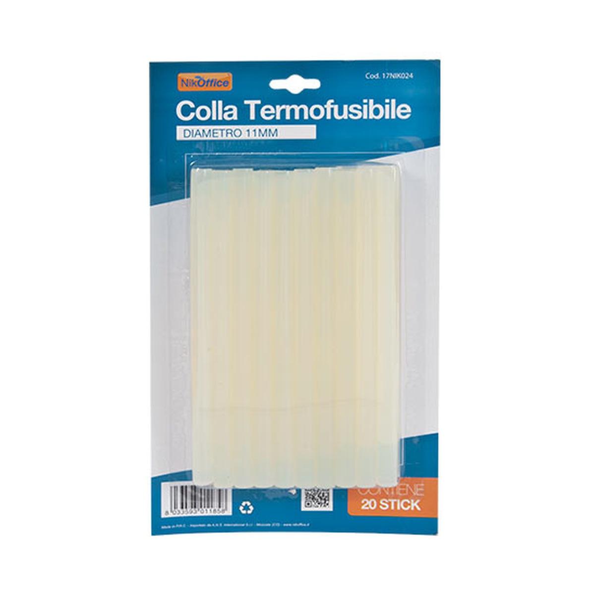 Colla per pistola termofusione 40/60w diam 11 mm blister da 20 stick
