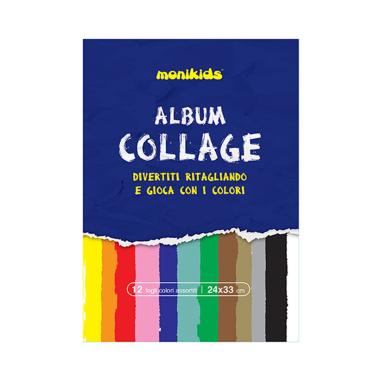 Album collage autoadesivo 24x34 12 fogli assortiti