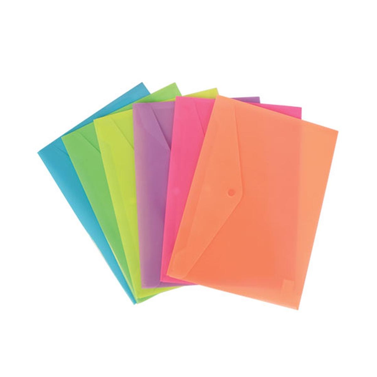 Busta con bottone formato a7 colore fluo