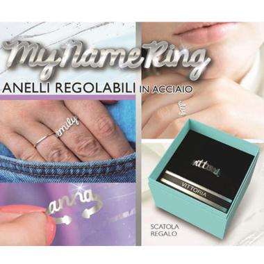 Anello regolabile in acciaio personalizzato