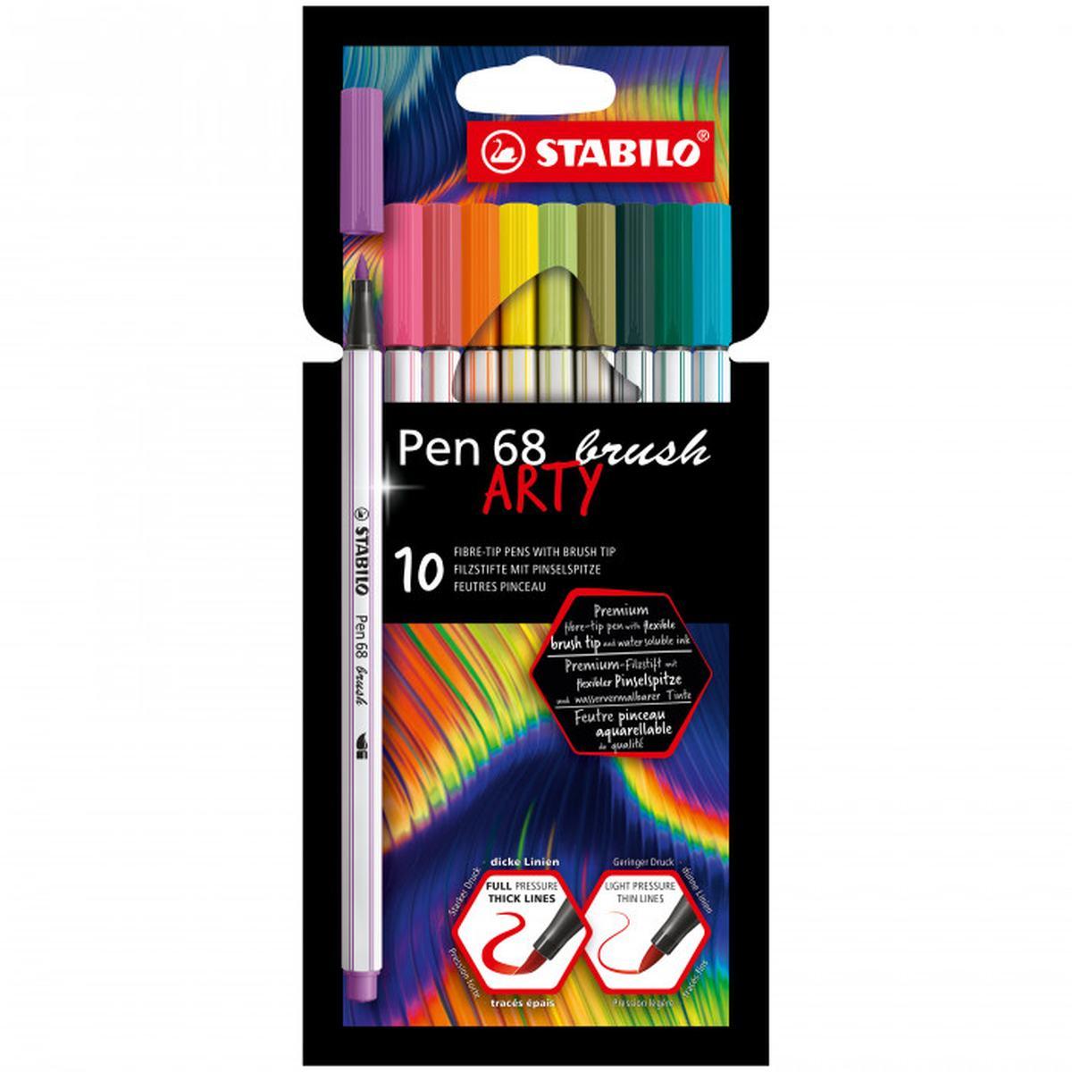 Pennarello pen 68 brush arty line scatola da 10 pezzi
