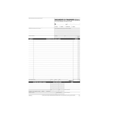 Documento di trasporto in duplice copia