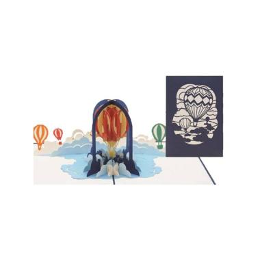 Biglietto origamo mongolfiere