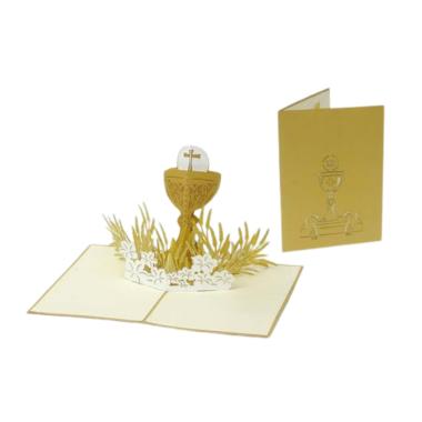 Biglietto origamo comunione calice