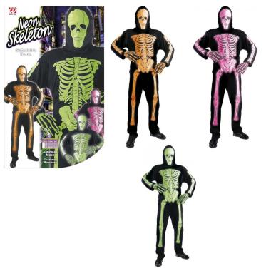 COSTUME SCHELETRO NEON 3D CON MASCHERA WIDMANNTaglia: Small