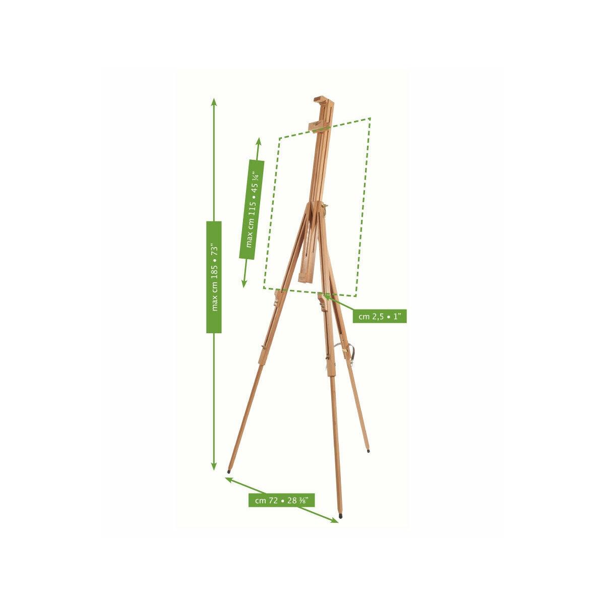 MAIMERI - CAVALLETTO DA CAMPAGNA IN FAGGIO OLIATO - ALTEZZA MASSIMA TELA 115 cm
