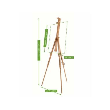 MAIMERI - CAVALLETTO DA CAMPAGNA IN FAGGIO OLIATO - ALTEZZA MASSIMA TELA 115 cm