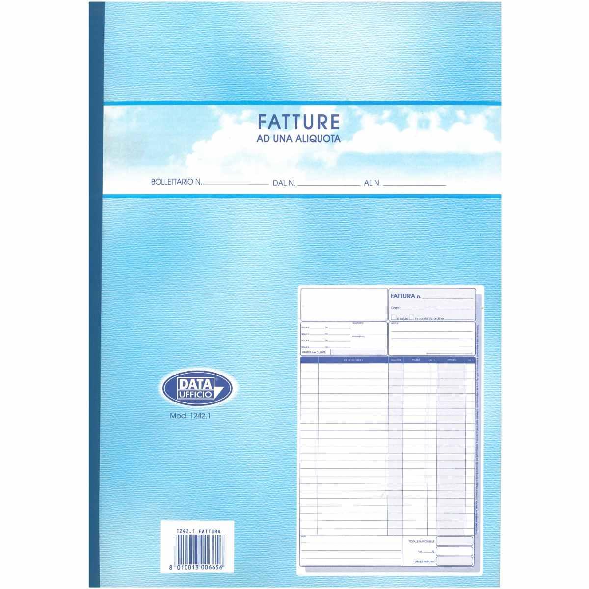 Fattura ad una aliquota formato a4