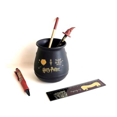 Set da scrivania con calderone in ceramica con accessori