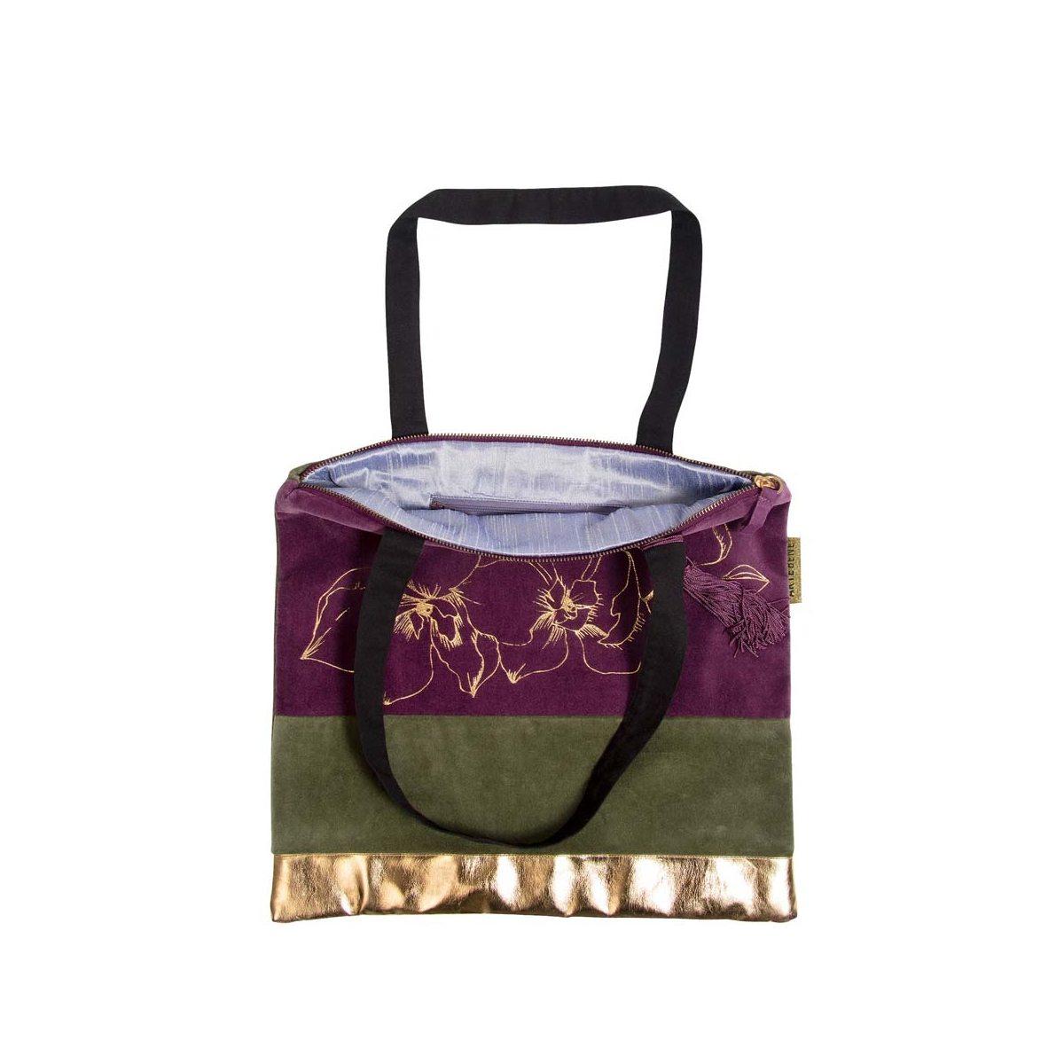 Borsa in velluto 40x35 cm con zip serie finest orchids