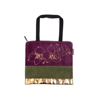Borsa in velluto 40x35 cm con zip serie finest orchids