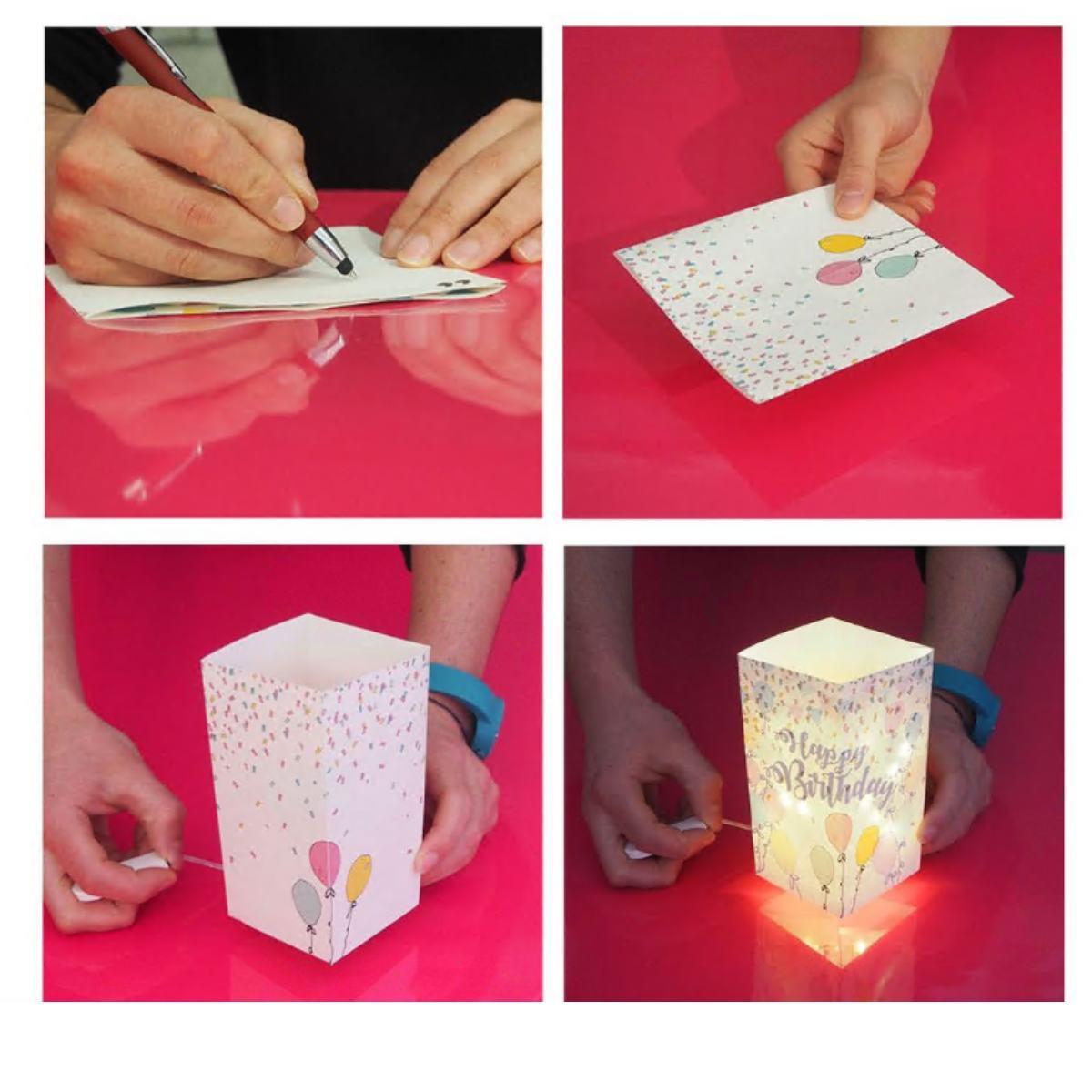 Biglietto augurale  che si trasforma in lampada