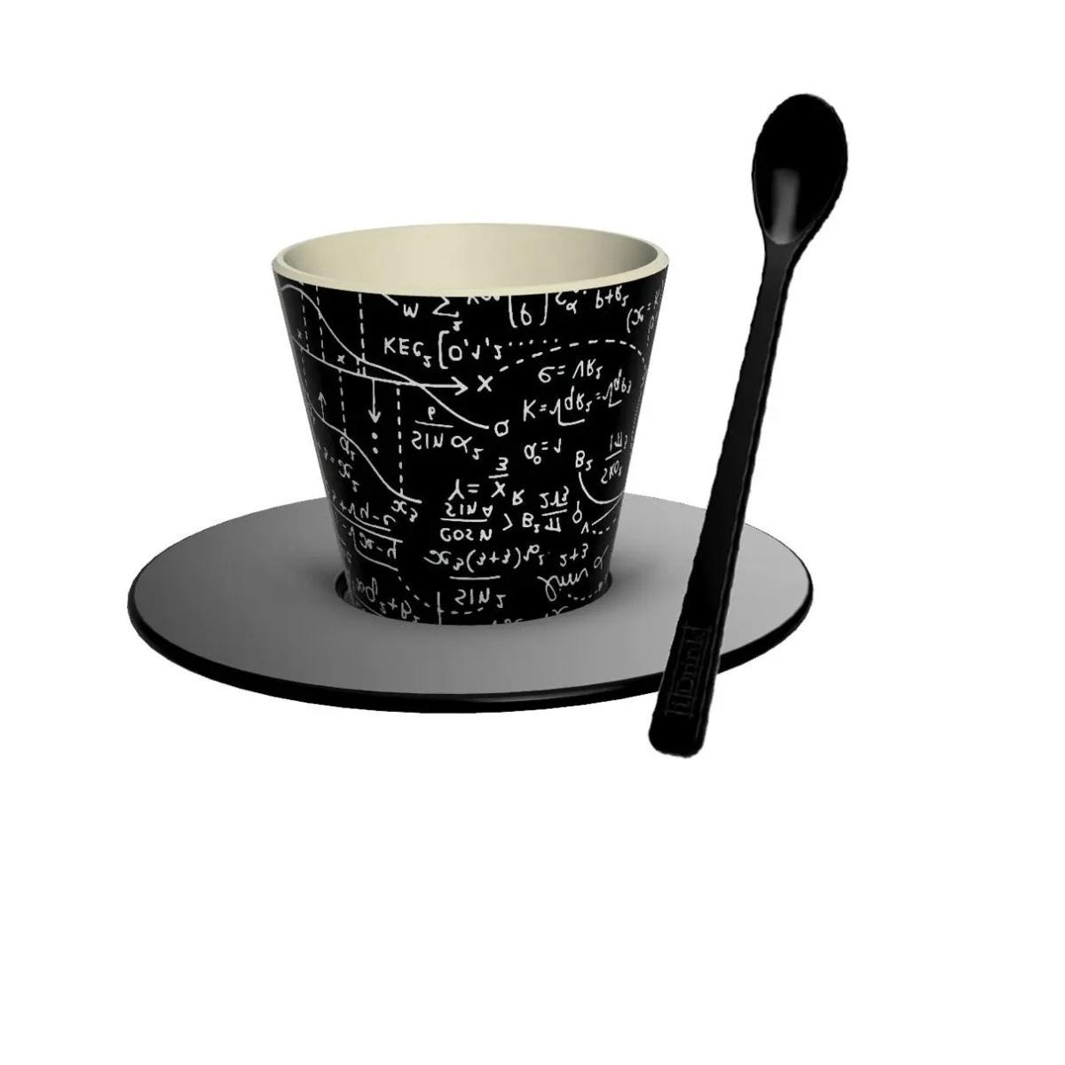 Set tazzine piattino e cucchiaino in rpet matematic