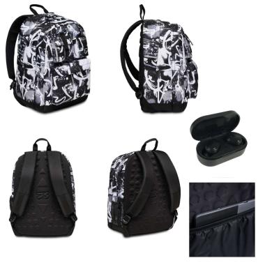 Zaino seven the double pro xxl pockets con earphones wireless