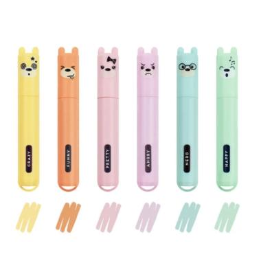 Set 6 mini evidenziatori pastello -teddy's style