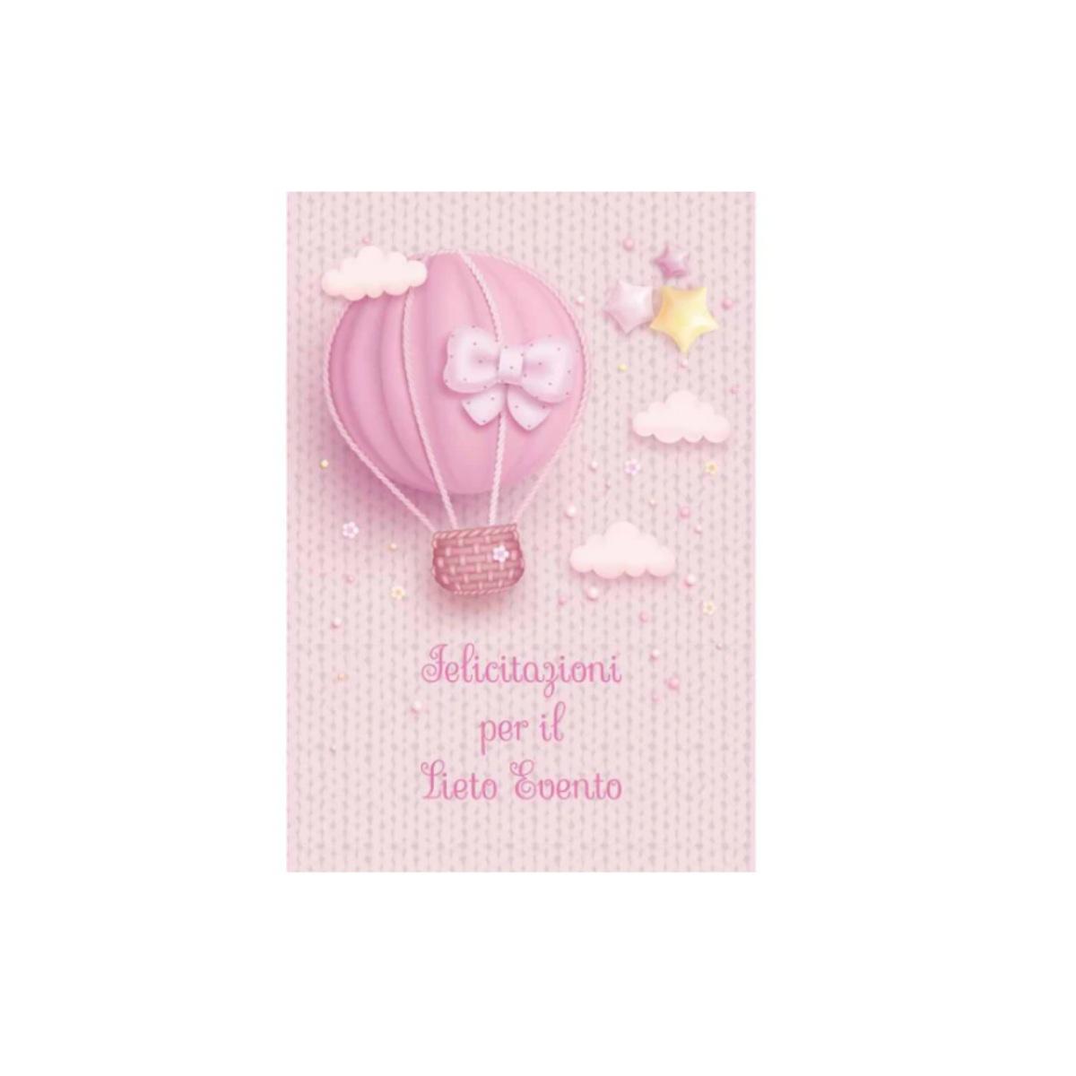 Biglietto felicitazioni per il lieto evento rosa