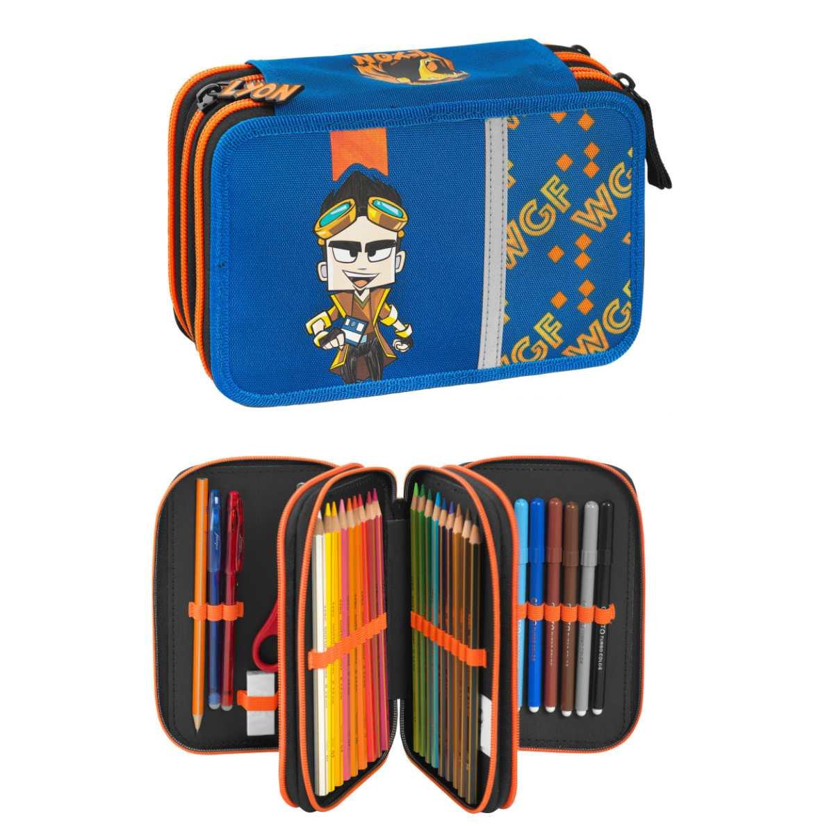 Astuccio 3 zip con corredo lyon gamer