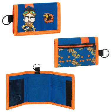 Portafoglio con chiusura a velcro con zip portamonete lyon gamer