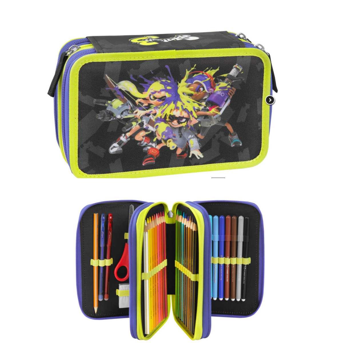 Astuccio 3 zip con corredo splatoon