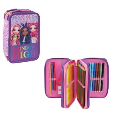 Astuccio 3 zip con corredo rainbow high